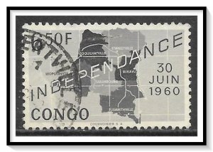 Congo Democratic Republic #363 Independence Map Used