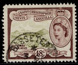 ST CHRISTOPHER, NEVIS & ANGUILLA QEII SG115, 45c olive-bistre & choc, FINE USED.