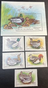 HUNGARY # 3136-3141-MINT NEVER/HINGED--COMPLETE SET & SOUVENIR SHEET----1988