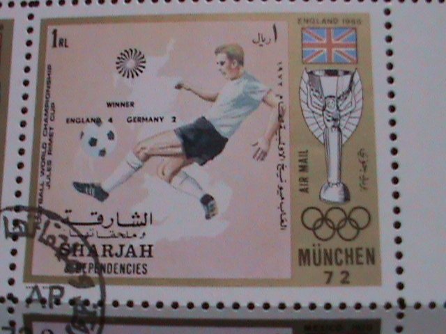 SHARJAH 1972 OLYMPIC GAMES MUNICH'72   SOCCER CHAMPIONSHIPS -CTO SHEET