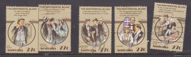Australia 1983 - Folklore - The Sentimental Bloke - Set x 5 - 27c each - used