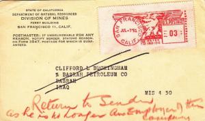 1951, San Francisco, CA to Basrah, Iraq, RST (20811)