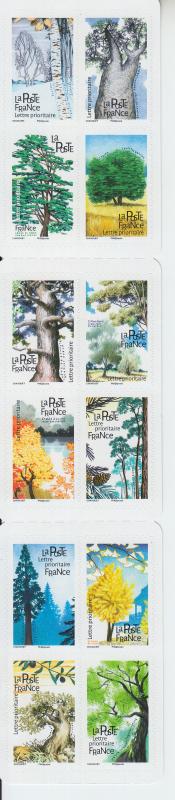 2018 France Trees 12 SA Bklt (Scott NA) MNH