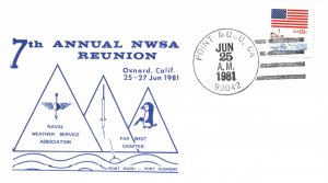 US EVENT CACHET COVER 7th ANNUAL NAVAL WEATHER SERVICE ASSOC  OXNARD C.A. 1981