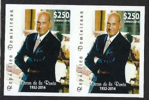 Dominican Republic 1580 MNH IMPERF PAIR OSCAR DE LA RENTA [D5]