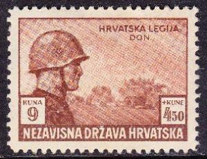 Croatia sc#B36 1943 9k+4.50k Croatian Legion MH