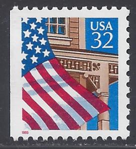 #2916 32c Flag over Porch Booklet Single Red 1995 Mint NH
