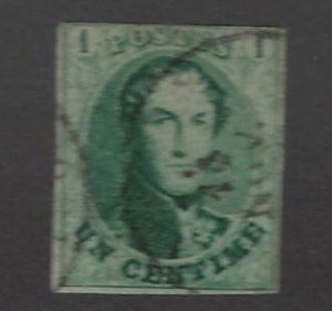 Belgium SC#9 Used F-VF 3 margin SCV$125.00...Great Spot(s)!