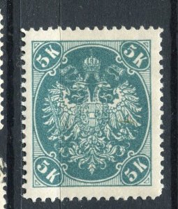 BOSNIA; 1900 early Eagle Coat of Arms issue fine Mint hinged 5k. value