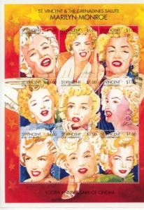 1994 St Vincent & Grenadines Marilyn Monroe 2055 - MS9  MNH