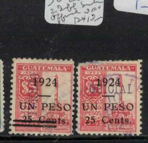 Guatemala SC 208, Official, 2 Different Surcharges VFU (1gkl) 