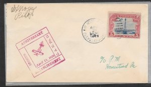 #C11 SECOND ANNIV. CLEVELAND OHIO. APR/21/1929 SIGNED BY PILOT Cover (11752)