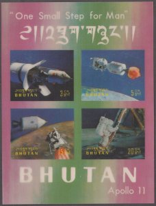 BHUTAN Sc # 108m-n TWO 3-D S/S of 4 DIFF each APOLLO 11