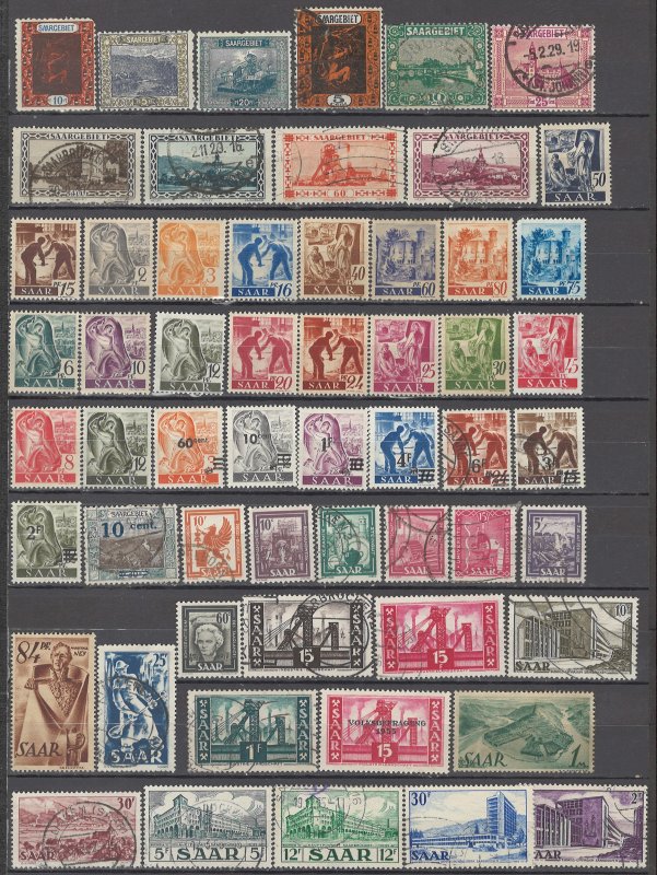 COLLECTION LOT OF #1134  SAAR 57 STAMPS 1921+