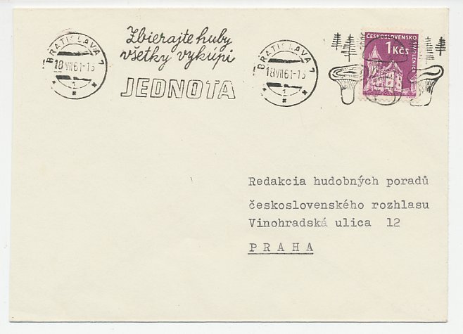 Cover / Postmark Czechoslovakia1961 Collect mushrooms