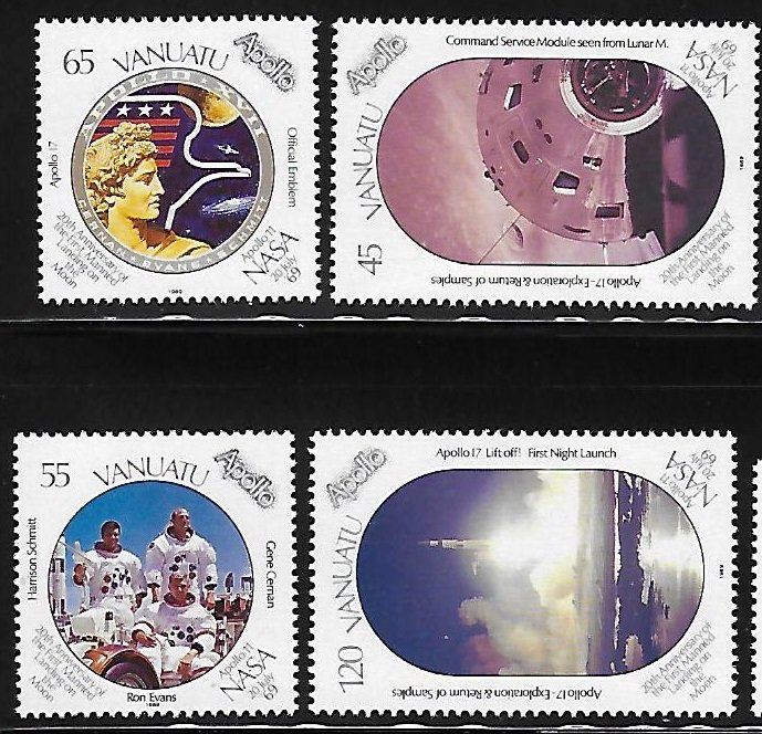 Vanuatu 1989 Moon landing Apollo 17 Sc 507-510 MNH A831