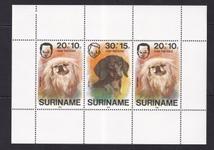 Surinam  #B233a  MNH   1976  sheet dogs
