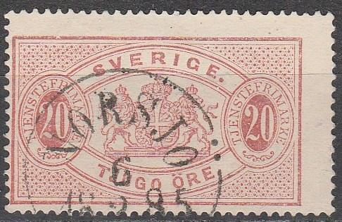 Sweden #O7 F-VF Used   CV $90.00