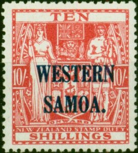 Samoa 1941 10s Pale Carmine-Lake SG194b Fine LMM