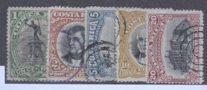 Costa Rica, Scott #45-49, Used