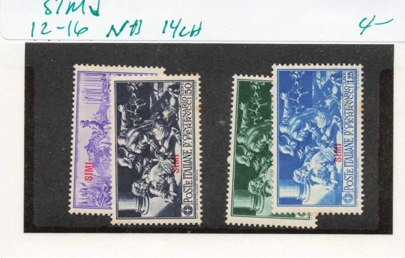 AEGEAN ISLANDS  SIMI   12-16  MNH  14 MLH