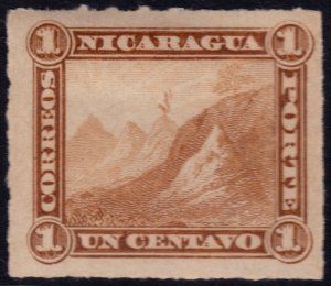 ✔️  NICARAGUA 1862/1892 - 1 CENTAVOS ROULETTED YEL.BROWN - TO IDENTIFY