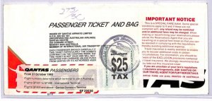 AUSTRALIA QEII Revenue Stamp $25 DEPARTURE TAX 1994 Qantas Air Ticket ZR176