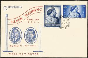 FDC 1948 Royal Silver Wedding illustrated first day cover very good condition