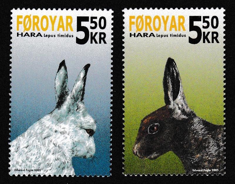 Faroe Is. Snow Hare 2v SG#475-476 SC#454-455