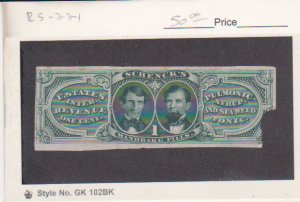 US Revenue Stamp Scott # RS221 Green Mint Proof on India