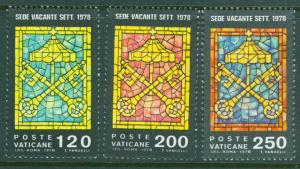 VATICAN Scott 638-40 MNH** 1978 Sede Vacante Stained Glass