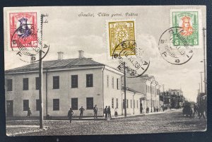 1933 Siauliai Lithuania RPPC Postcard Cover City View