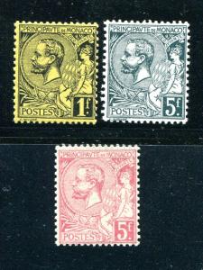 Monaco #26,27,29  mint F-VF NH 