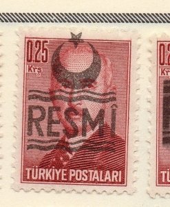 Turkey 1955-56 Optd Resmi Star & Crescent Issue Fine Mint Hinged 0.25k. 085942