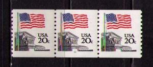 US Sc# 1895 MNH FVF Strip3 P#11 Flag Supreme Court  20c