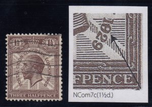 Great Britain, SG Spec. NCom7c, used 1829 for 1929 variety