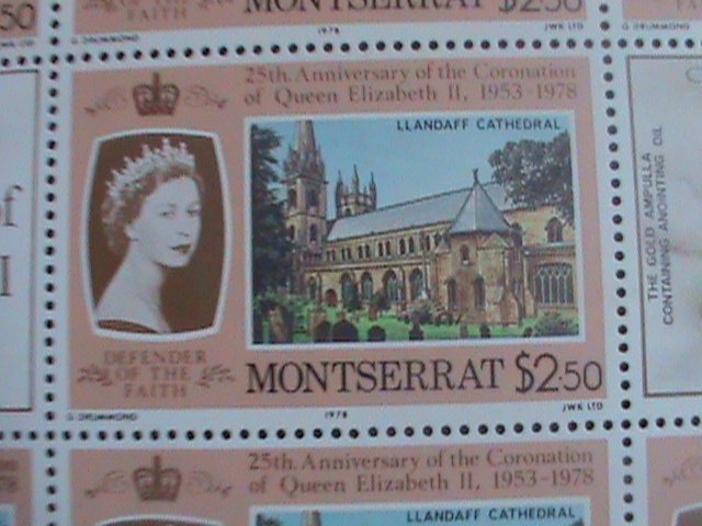 ​MONTSERRAT-1978 SC#388-25TH ANNIV: CORONATION OF QUEEN ELIZABETH II MNH SHEET