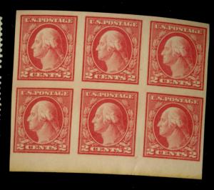 #482 MINT Block of 6 FVF OG NH Minor Toning Cat$17