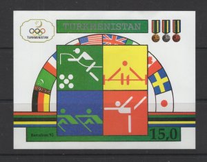 Turkmenistan #23  (1992 Olympics  sheet) VFMNH CV $7.50
