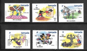 Grenada #1185-90 Set of 6 Disney Singles Mixture Collection / Lot