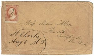 1850's St. Charles, MN territory manuscript cancel on 3c type I, early use