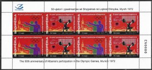 Albania Albanie 2023 Munich Olympics 1972-2022 50 ann Olympic games sheetlet