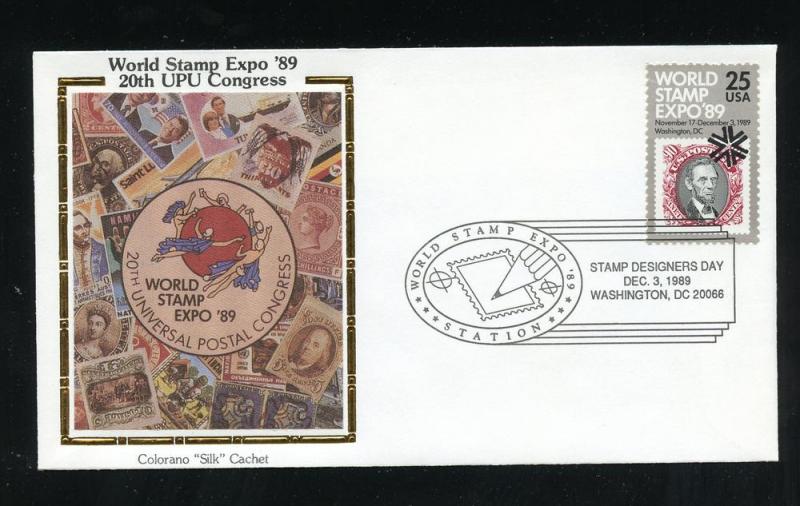 World Stamp Expo '89 20th UPU congress, Colorano Silk Cachet