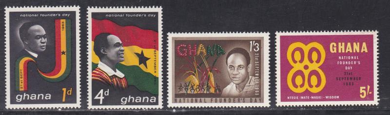 Ghana # 147-150, Founders Day, NH, 1/2 Cat.