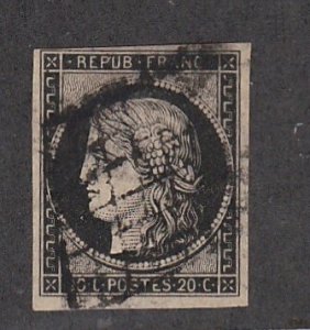 France # 3a, Ceres,  Used, 1/4 Cat