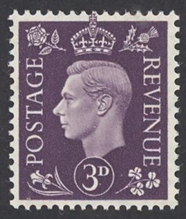 Great Britain Sc# 240 MNH 1938 3p dark purple King George VI