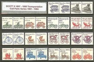 US Scott # 1897-1908 1981-84 Transportation Coil Pairs MNH 