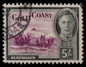 GOLD COAST GVI SG145, 5s purple & black, FINE USED. Cat £14.