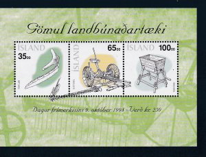 Iceland # 866, Agricultural Tools, Souvenir Sheet, Mint NH, 1/2 Cat.