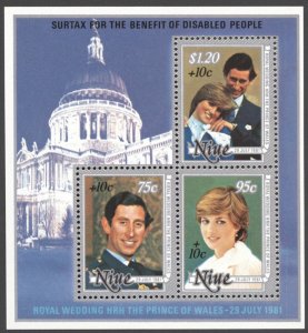 1981 Niue - Scott  342a Souvenir Sheet - Charles & Princess Diana MNH